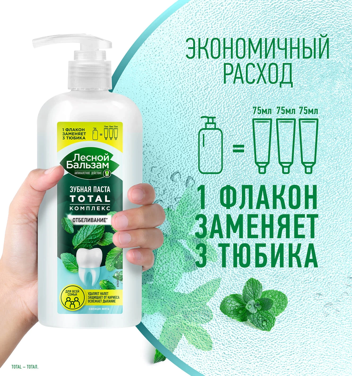 Фото3: Зубная паста с дозатором Отбеливание, свежая мята