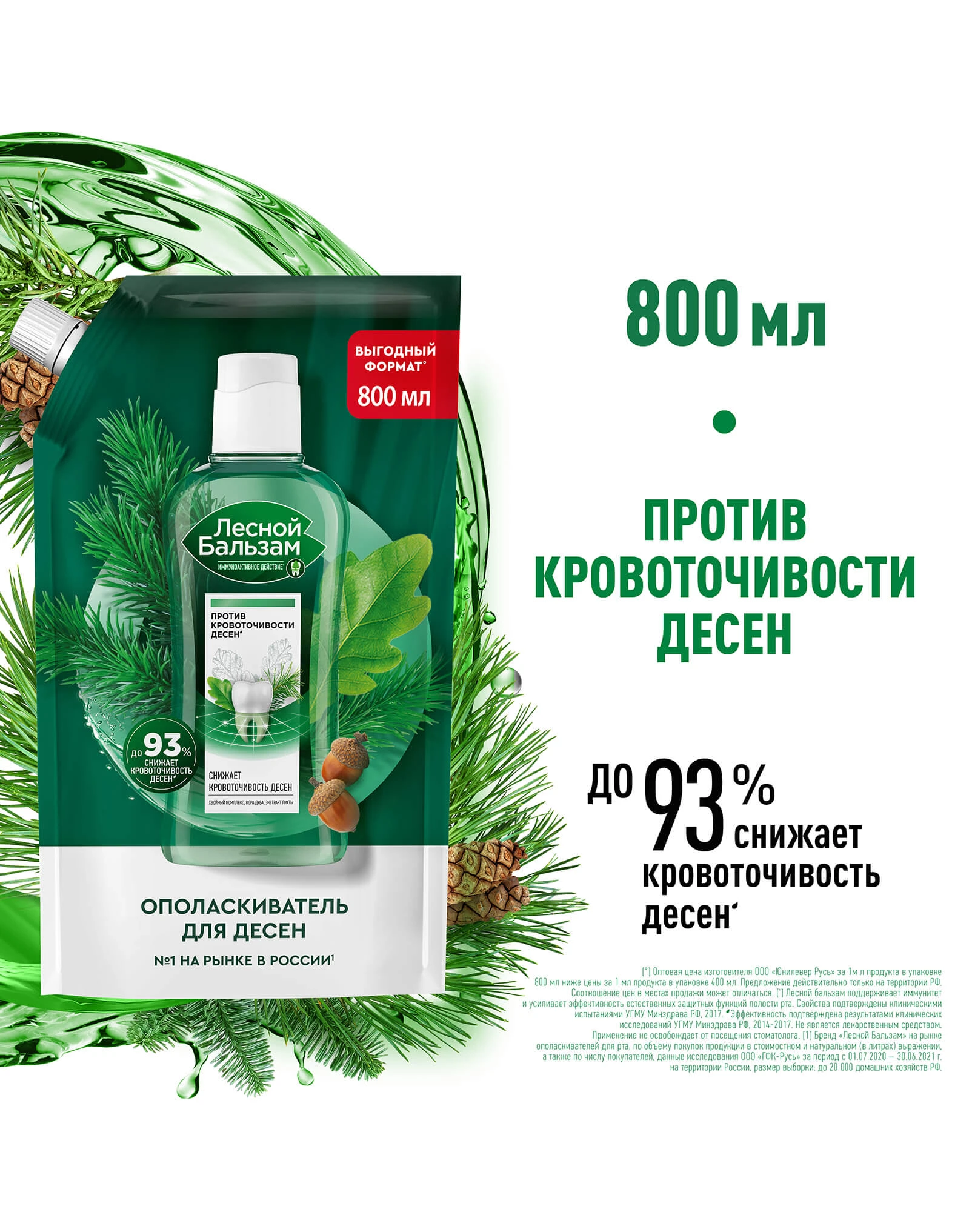 Фото0: Ополаскиватель при кровоточивости десен с корой дуба в сменном блоке